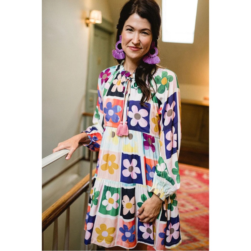 Briton Court Ollie Dress in Flower Power (Multi) - Picture 11 of 11